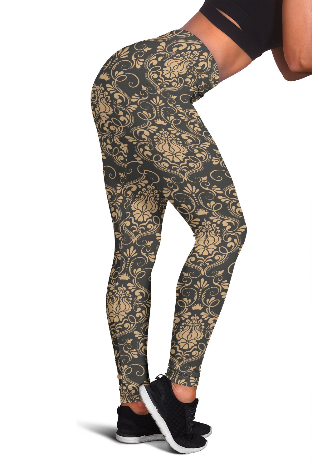 Damask Elegant Luxury Print Pattern Women Leggings