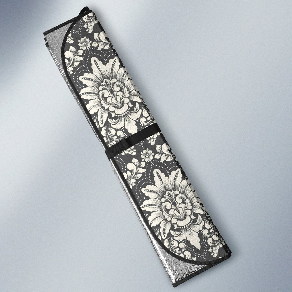 Damask Elegant Print Pattern Car Sun Shade For Windshield