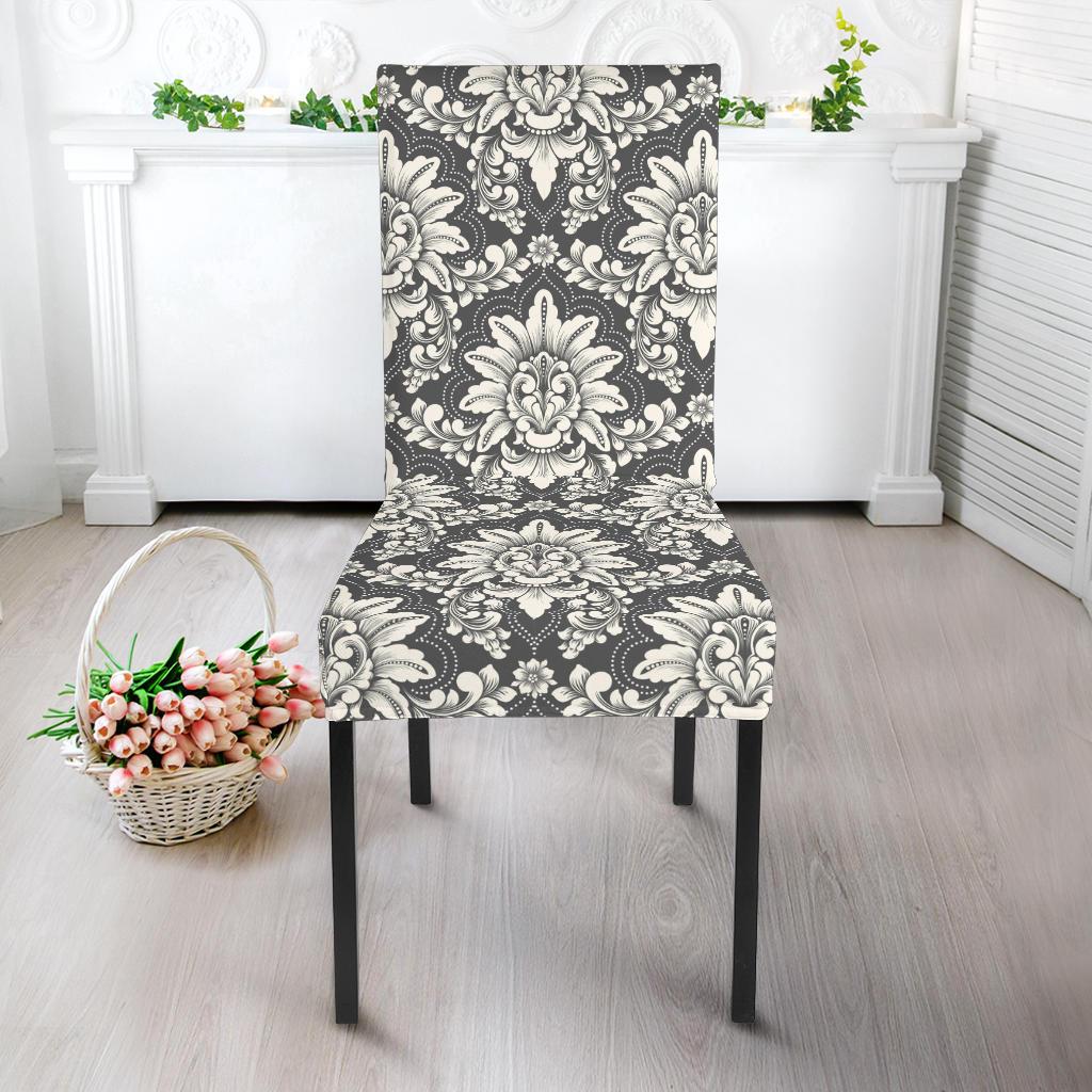Damask Elegant Print Pattern Dinning Chair Slipper-JTAMIGO.COM