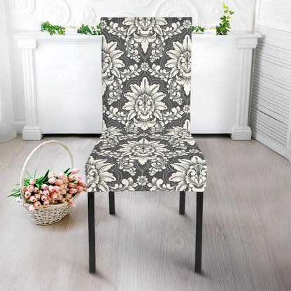 Damask Elegant Print Pattern Dinning Chair Slipper-JTAMIGO.COM