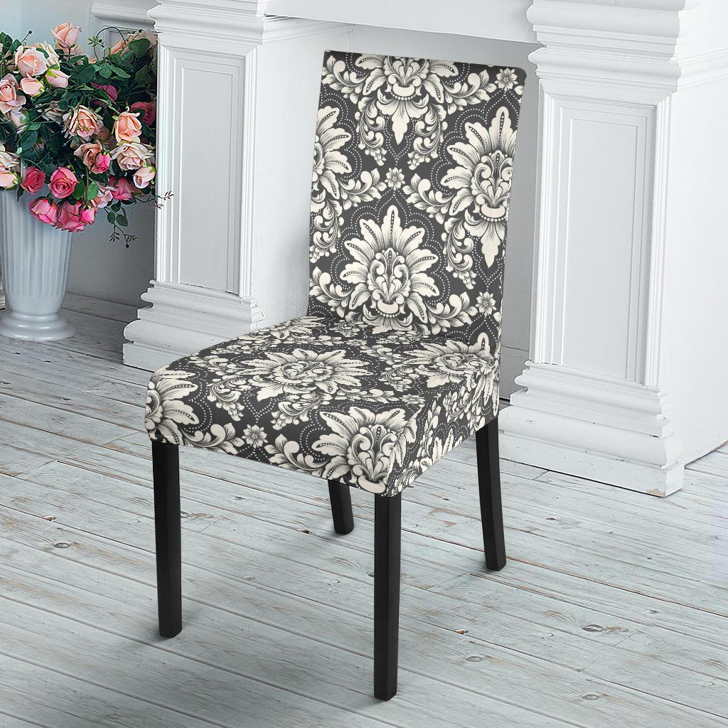 Damask Elegant Print Pattern Dinning Chair Slipper-JTAMIGO.COM