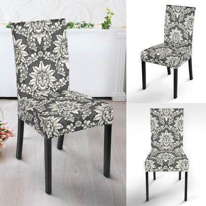 Damask Elegant Print Pattern Dinning Chair Slipper-JTAMIGO.COM