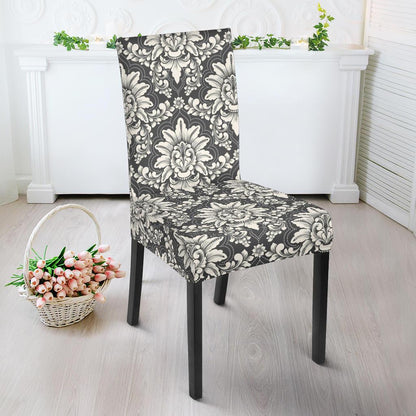 Damask Elegant Print Pattern Dinning Chair Slipper-JTAMIGO.COM