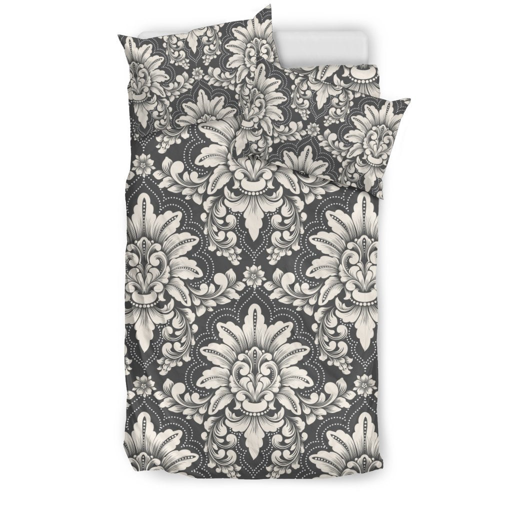 Damask Elegant Print Pattern Duvet Cover Bedding Set
