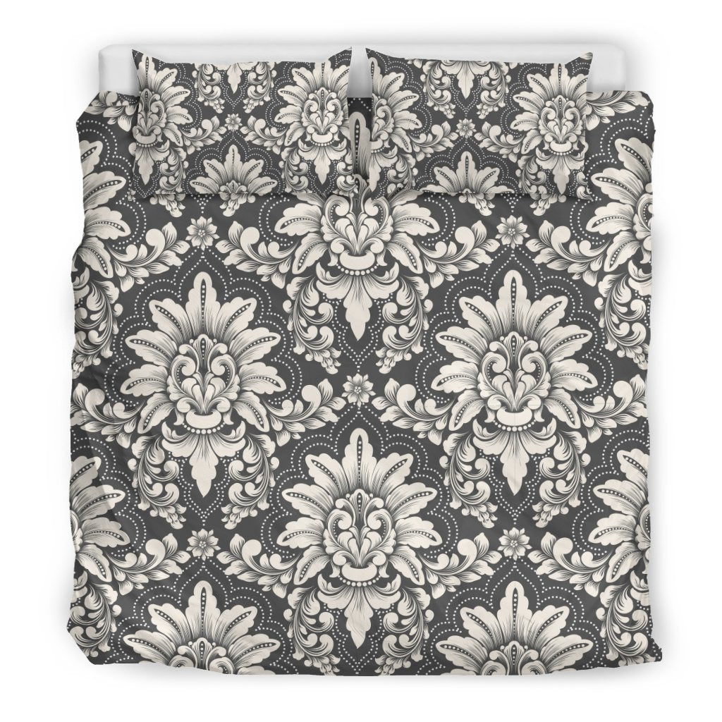 Damask Elegant Print Pattern Duvet Cover Bedding Set
