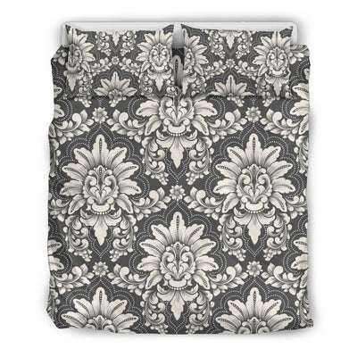 Damask Elegant Print Pattern Duvet Cover Bedding Set