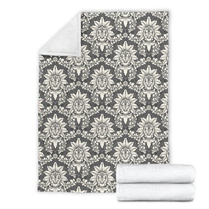 Damask Elegant Print Pattern Fleece Blanket