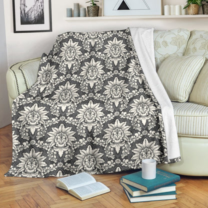 Damask Elegant Print Pattern Fleece Blanket