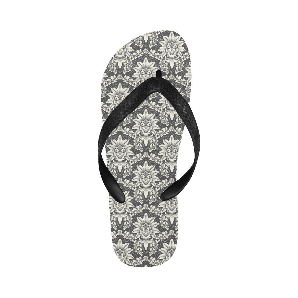 Damask Elegant Print Pattern Flip Flops-JTAMIGO.COM