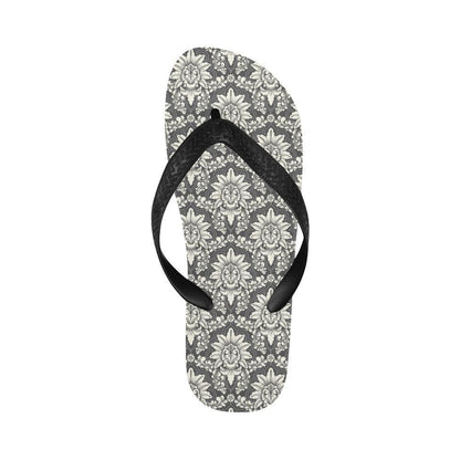 Damask Elegant Print Pattern Flip Flops-JTAMIGO.COM