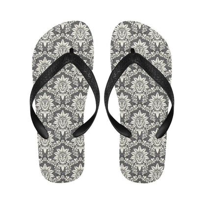 Damask Elegant Print Pattern Flip Flops-JTAMIGO.COM