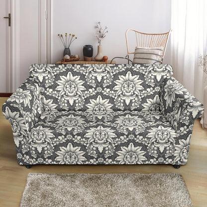 Damask Elegant Print Pattern Loveseat Slipcover-JTAMIGO.COM