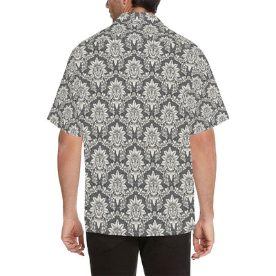 Damask Elegant Print Pattern Men Aloha Hawaiian Shirt