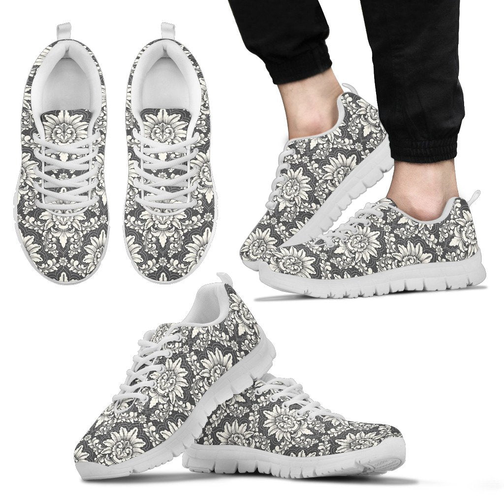 Damask Elegant Print Pattern Men Sneakers Shoes