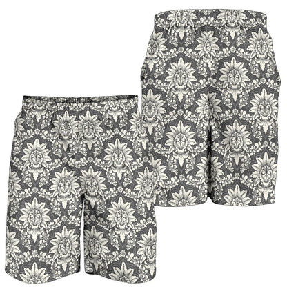 Damask Elegant Print Pattern Mens Shorts-JTAMIGO.COM