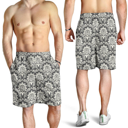 Damask Elegant Print Pattern Mens Shorts-JTAMIGO.COM