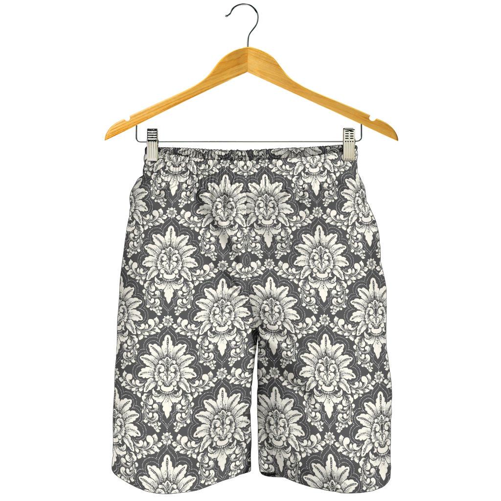 Damask Elegant Print Pattern Mens Shorts-JTAMIGO.COM