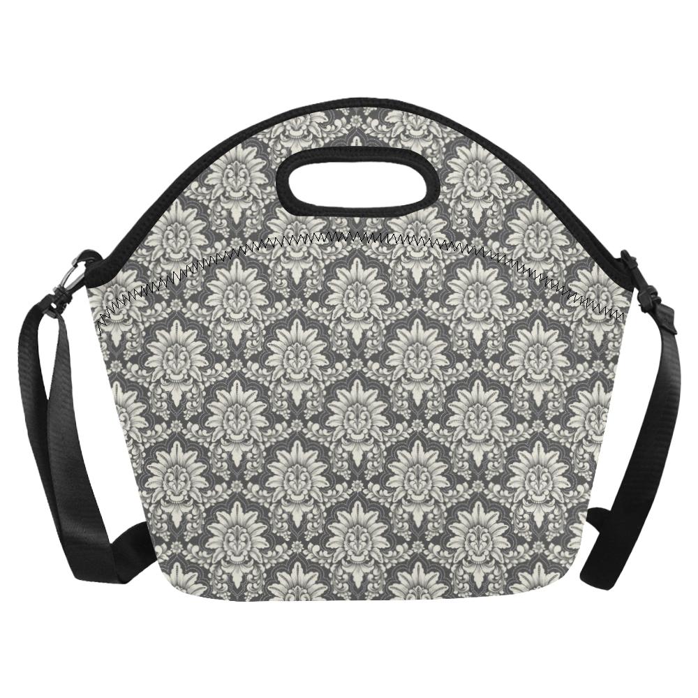 Damask Elegant Print Pattern Neoprene Lunch Bag (Model 1669)(Large)-JTAMIGO.COM