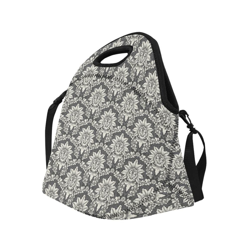 Damask Elegant Print Pattern Neoprene Lunch Bag (Model 1669)(Large)-JTAMIGO.COM