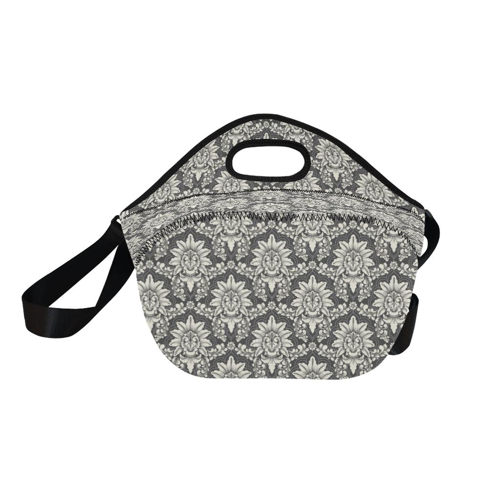 Damask Elegant Print Pattern Neoprene Lunch Bag (Model 1669)(Large)-JTAMIGO.COM