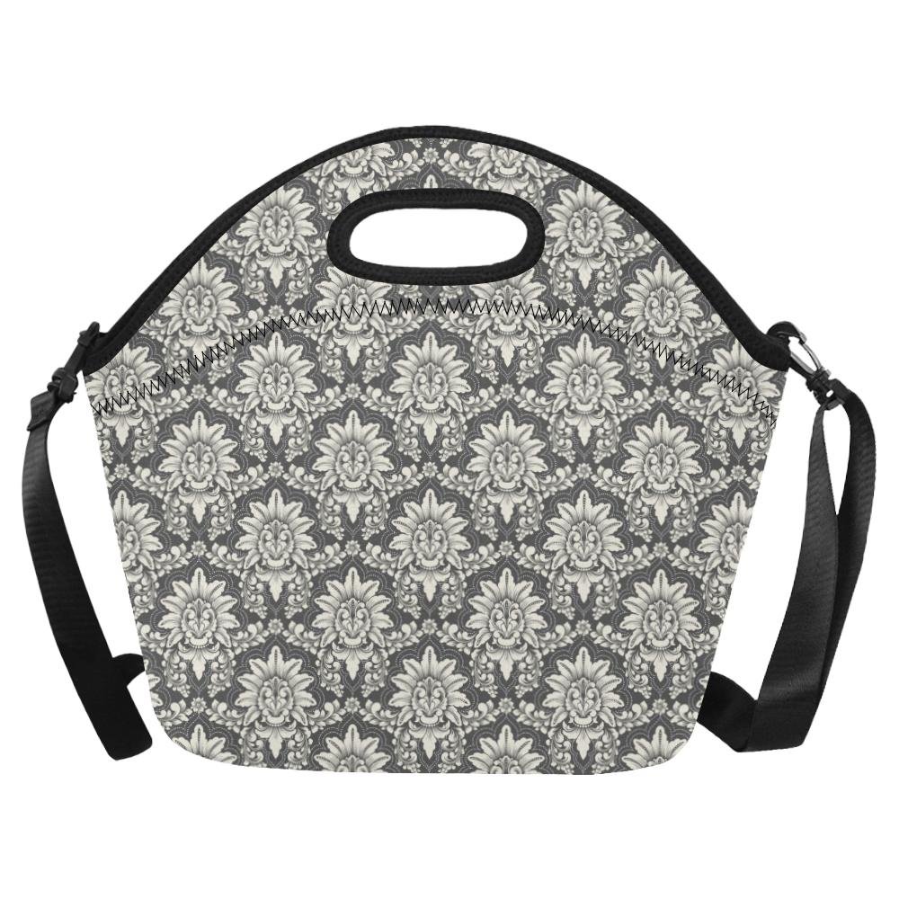 Damask Elegant Print Pattern Neoprene Lunch Bag (Model 1669)(Large)-JTAMIGO.COM
