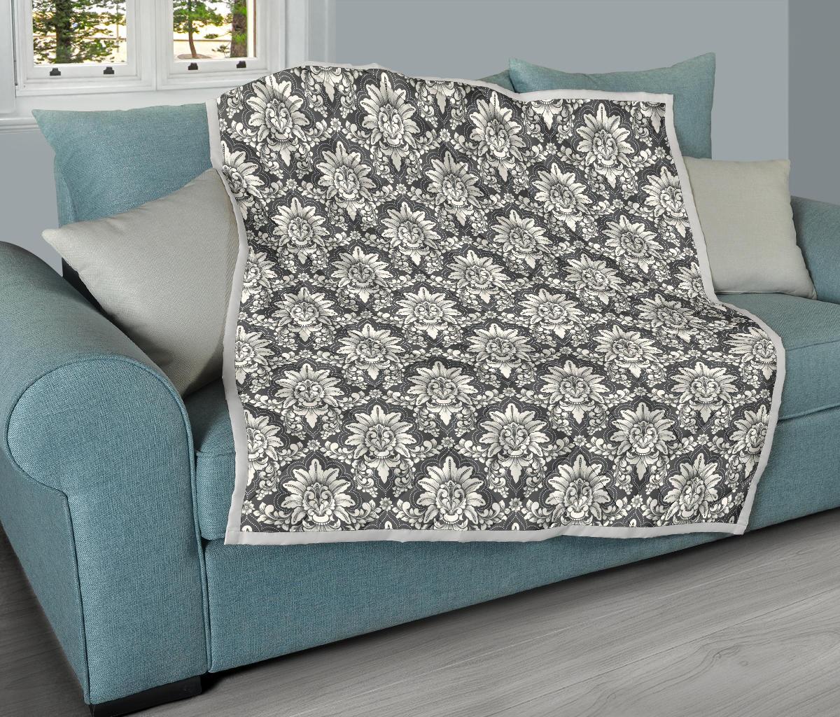Damask Elegant Print Pattern Premium Quilt-JTAMIGO.COM