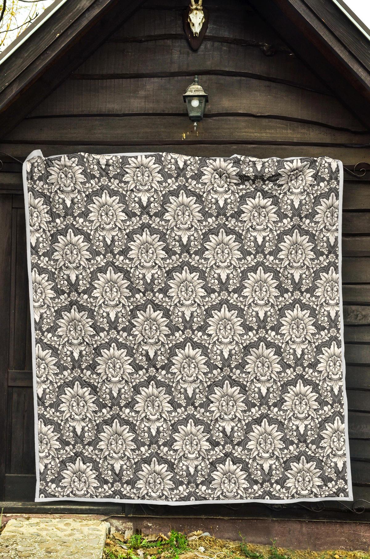 Damask Elegant Print Pattern Premium Quilt-JTAMIGO.COM