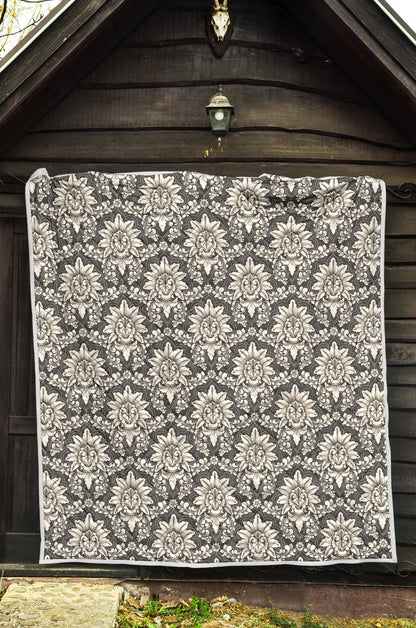 Damask Elegant Print Pattern Premium Quilt-JTAMIGO.COM