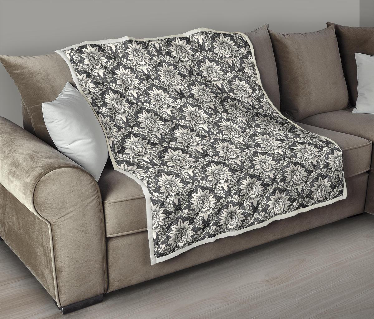 Damask Elegant Print Pattern Premium Quilt-JTAMIGO.COM