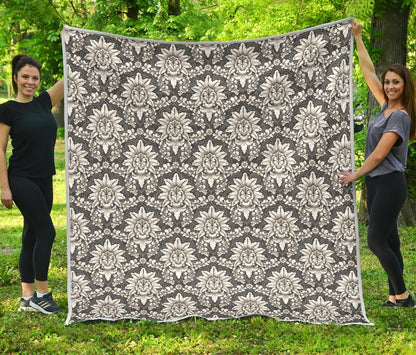 Damask Elegant Print Pattern Premium Quilt-JTAMIGO.COM