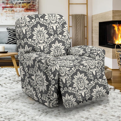 Damask Elegant Print Pattern Recliner Slipcover-JTAMIGO.COM