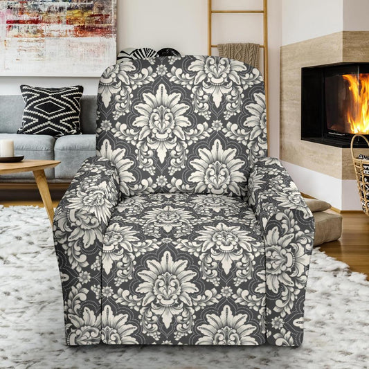 Damask Elegant Print Pattern Single Sofa Slipcover -JTAMIGO.COM