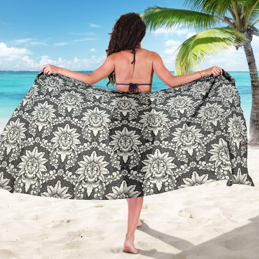 Damask Elegant Print Pattern Sarong Pareo Wrap
