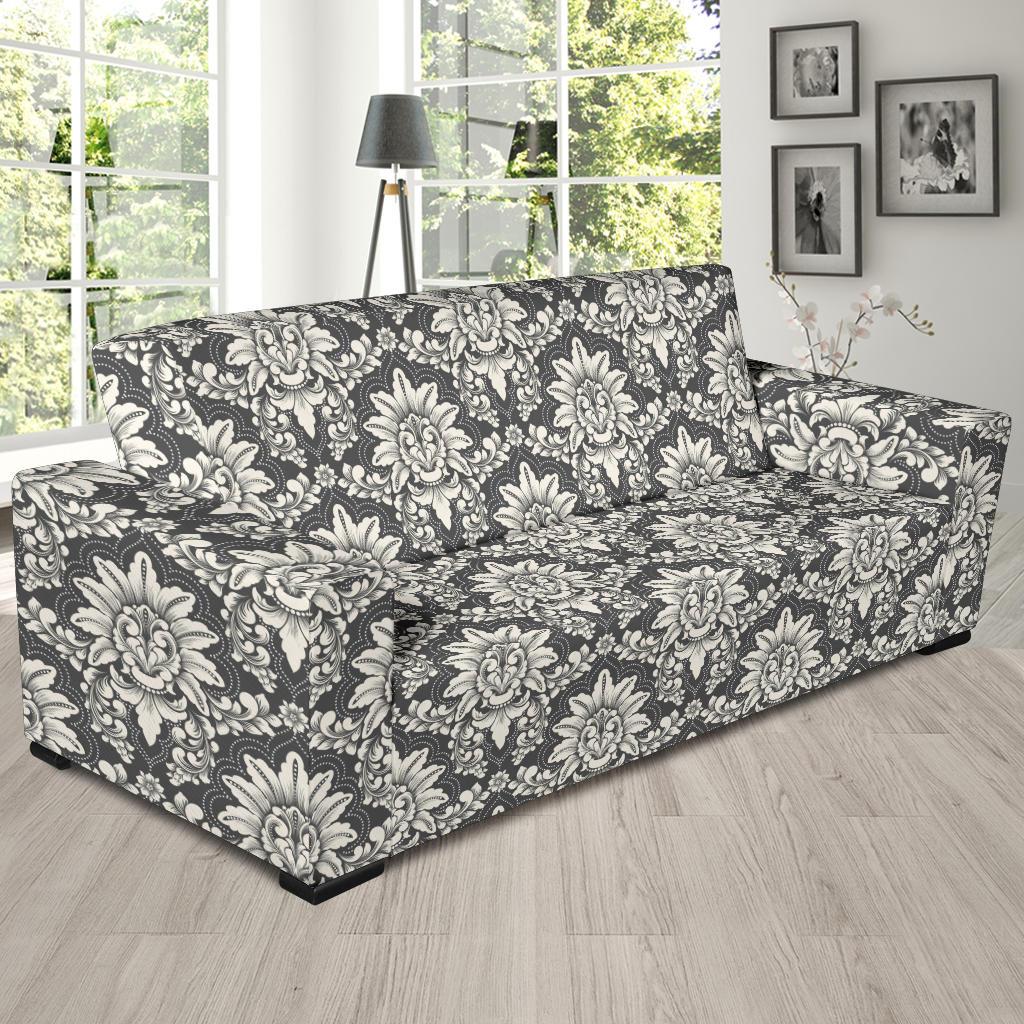 Damask Elegant Print Pattern Sofa Slipcover-JTAMIGO.COM