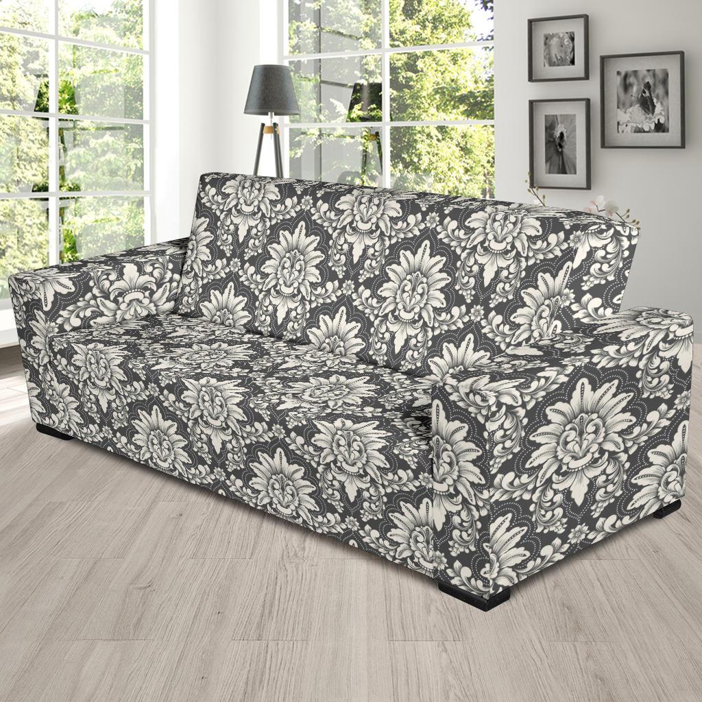 Damask Elegant Print Pattern Sofa Slipcover-JTAMIGO.COM
