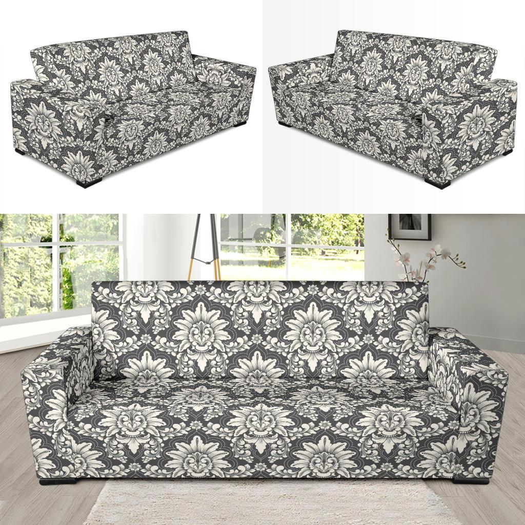 Damask Elegant Print Pattern Sofa Slipcover-JTAMIGO.COM