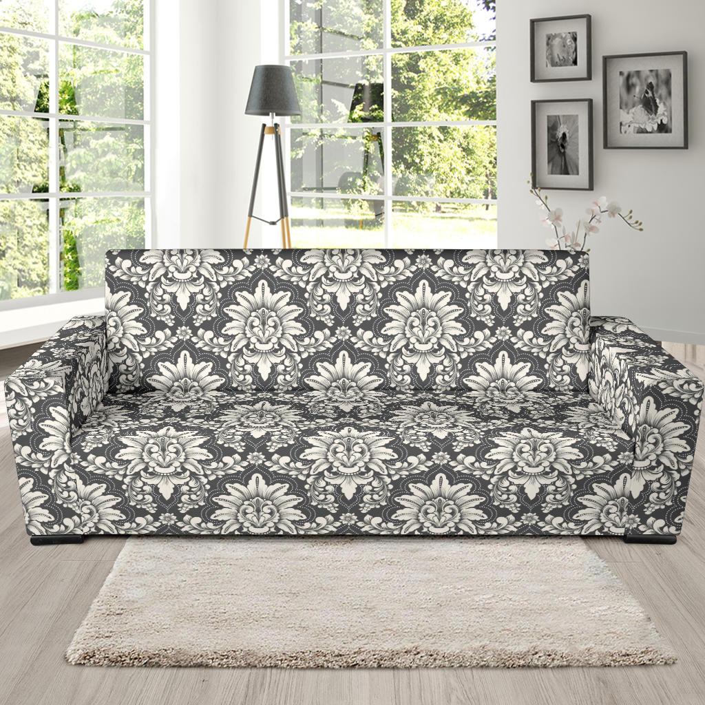 Damask Elegant Print Pattern Sofa Slipcover-JTAMIGO.COM
