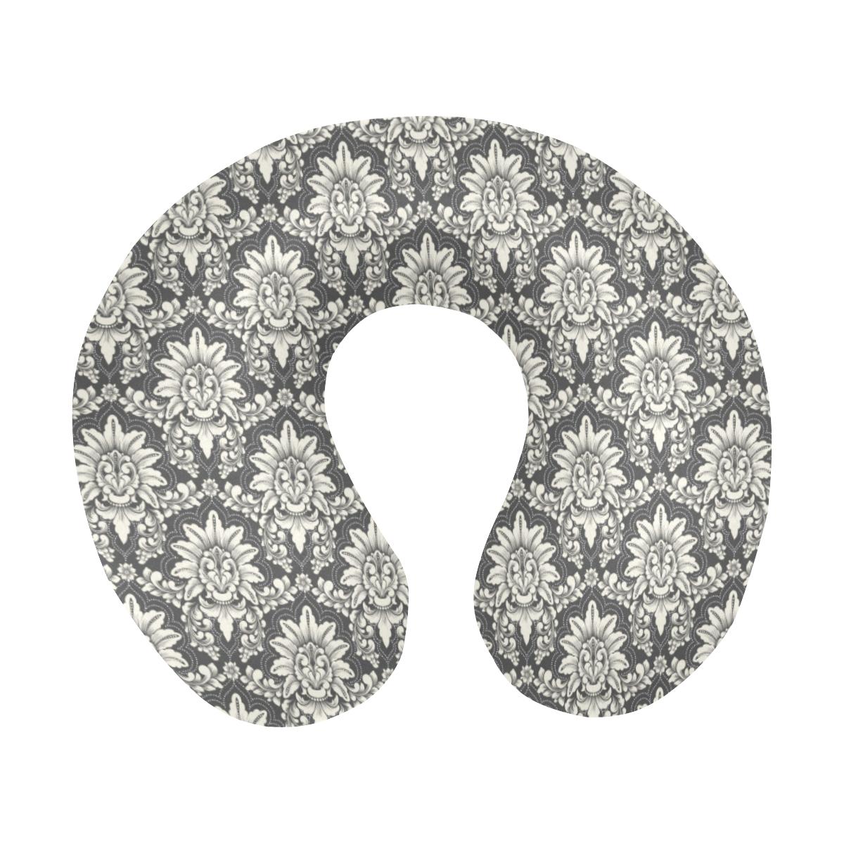 Damask Elegant Print Pattern U-Shaped Travel Neck Pillow-JTAMIGO.COM