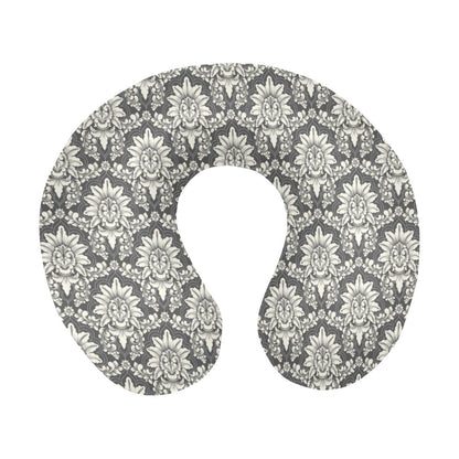 Damask Elegant Print Pattern U-Shaped Travel Neck Pillow-JTAMIGO.COM