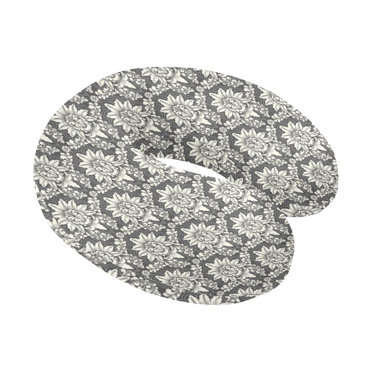 Damask Elegant Print Pattern U-Shaped Travel Neck Pillow-JTAMIGO.COM
