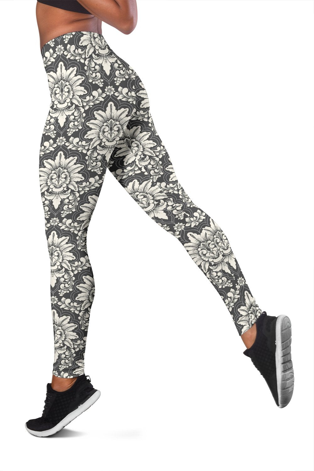 Damask Elegant Print Pattern Women Leggings