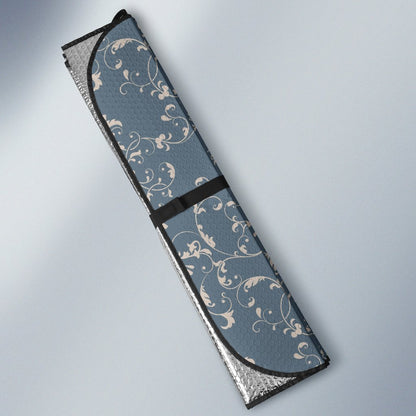 Damask Elegant Teal Print Pattern Car Sun Shade For Windshield