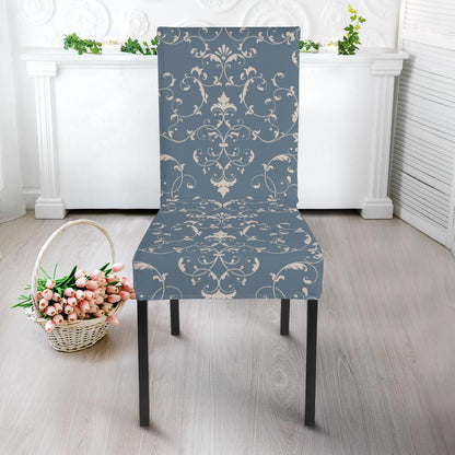 Damask Elegant Teal Print Pattern Dinning Chair Slipper-JTAMIGO.COM