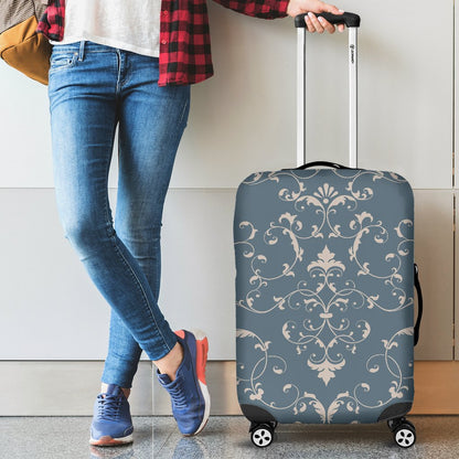 Damask Elegant Teal Print Pattern Luggage Cover Protector
