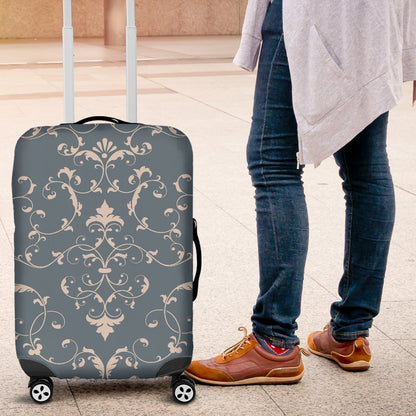 Damask Elegant Teal Print Pattern Luggage Cover Protector