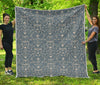 Damask Elegant Teal Print Pattern Premium Quilt-JTAMIGO.COM