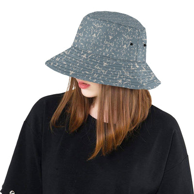 Damask Elegant Teal Print Pattern Unisex Bucket Hat