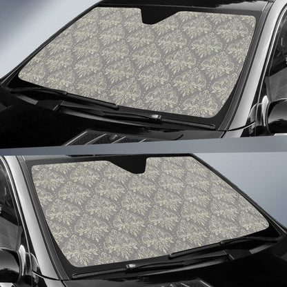 Damask Grey Elegant Print Pattern Car Sun Shade For Windshield