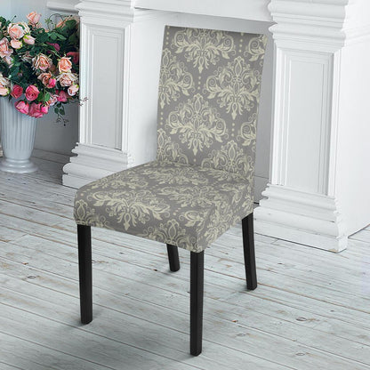 Damask Grey Elegant Print Pattern Dinning Chair Slipper-JTAMIGO.COM