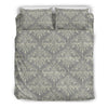 Damask Grey Elegant Print Pattern Duvet Cover Bedding Set